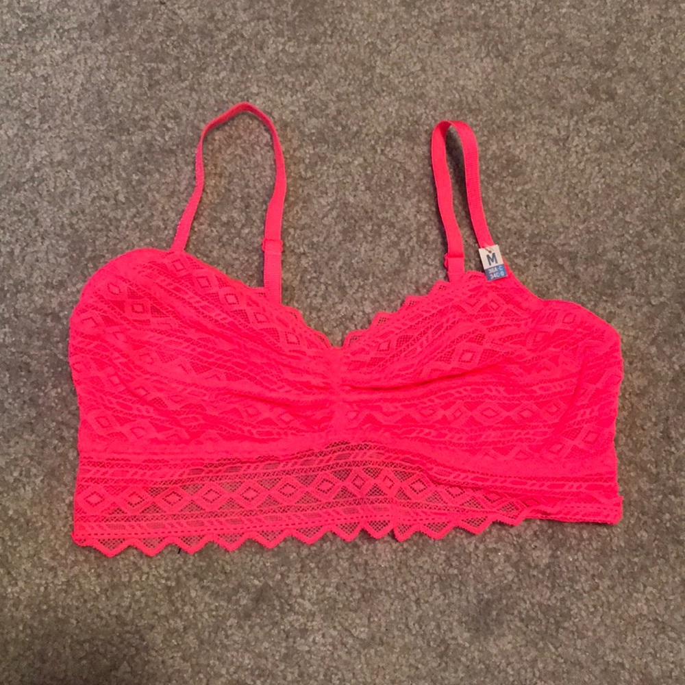 Victoria’s Secret PINK Hot Pink Lace Bralette